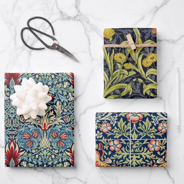 Feuille De Papier Cadeau Pack William Morris (Recto)