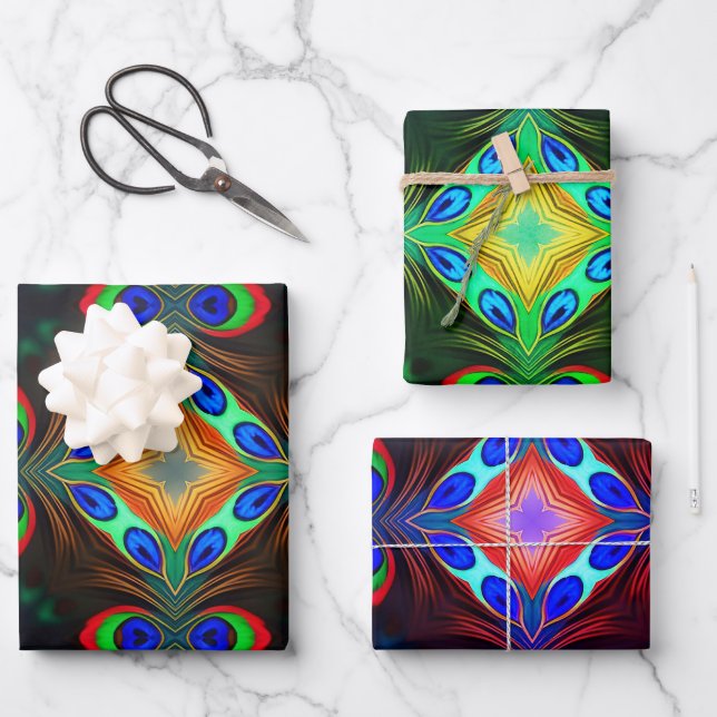 Feuille De Papier Cadeau Pacock (Recto)