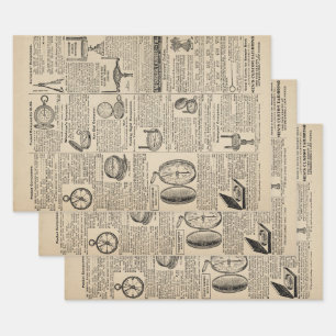 Feuille De Papier Cadeau Page Catalogue Compass vintage