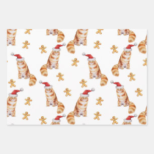 Feuille De Papier Cadeau Pain de chat et de gingembre de Noël, Hommes Femme