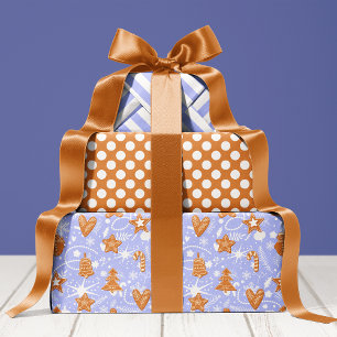 Feuille De Papier Cadeau Pain d'épices biscuits Motif Noël de Noël