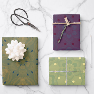 Feuille De Papier Cadeau Palette de couleurs violet et vert