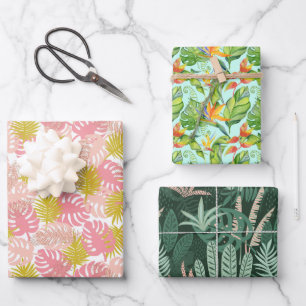 Feuille De Papier Cadeau Palmiers Tropicaux
