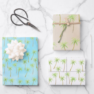 Feuille De Papier Cadeau Palmiers tropicaux