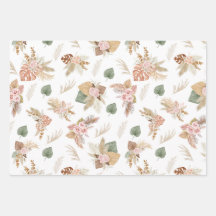 Pampas Grass & Fleurs sur Blanc