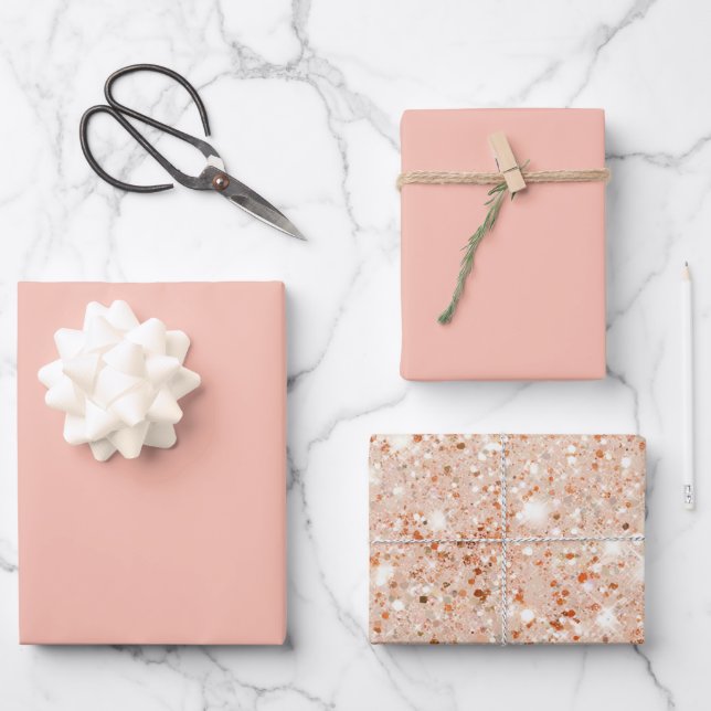 Feuille De Papier Cadeau Pamplemousse Pêche Paillettes Enterrement de Vie d (Recto)