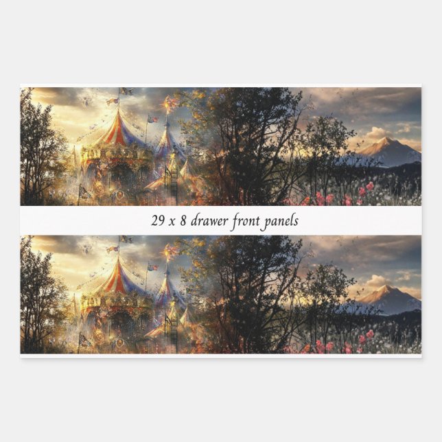 Feuille De Papier Cadeau Panneau avant de tiroir découpé Grand Haut Carnava (Devant)