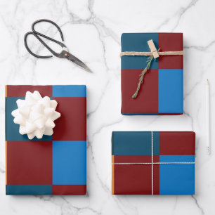 Feuille De Papier Cadeau Panneau de À damiers couleur moderne