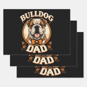 Feuille De Papier Cadeau Papa Bouledogue – Cute Vintage Bouledogue Fête des