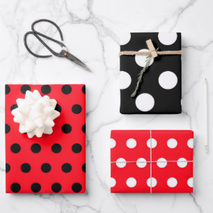 Feuille De Papier Cadeau Papiers à envelopper Polkadot - À petits pois roug