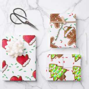 Feuille De Papier Cadeau Papiers cadeaux Enfants Bonhomme en pain d'épices 