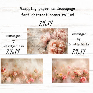 Feuille De Papier Cadeau Papiers de découpage pour emballage français pêche