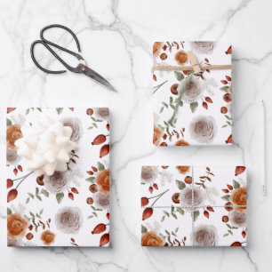 Feuille De Papier Cadeau Papiers d'emballage floraux et botaniques