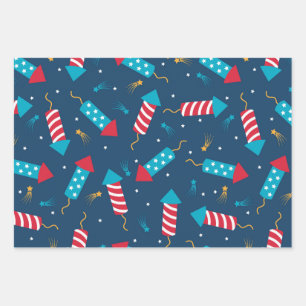 Feuille De Papier Cadeau Papiers Motifs Festive Fireworks