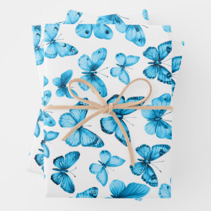 Feuille De Papier Cadeau Papillon Motif Aquarelle Élégant Joli Cadeau
