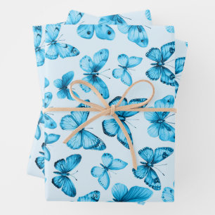Feuille De Papier Cadeau Papillon Motif Aquarelle Élégant Joli Cadeau
