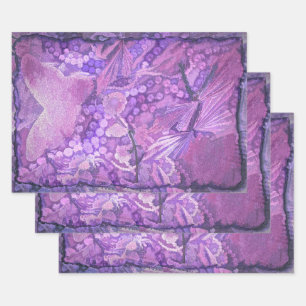 Feuille De Papier Cadeau Papillon Vintage violet style victorien romantique