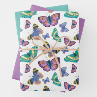 Feuille De Papier Cadeau Papillons