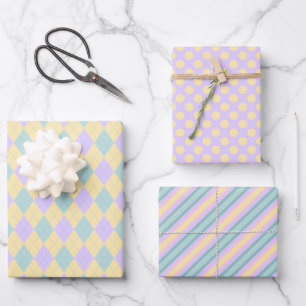 Feuille De Papier Cadeau Pâques Motif mignonne Pastel