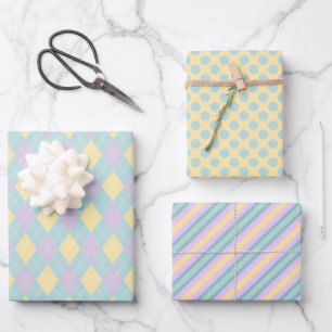 Feuille De Papier Cadeau Pâques Motif mignonne Pastel