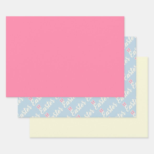 Feuille De Papier Cadeau Pâques pastel (Lot)