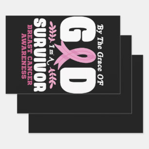 Feuille De Papier Cadeau Par la grâce de Dieu, je suis une survivante du ca