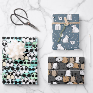 Feuille De Papier Cadeau Parade de chiens géniaux