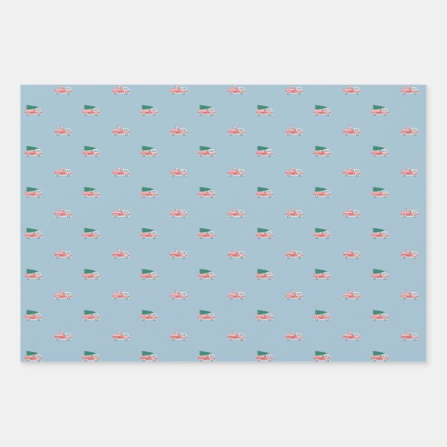 Feuille De Papier Cadeau Parade de Noël du moteur à feu (Devant)