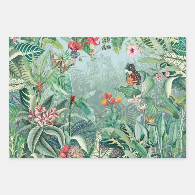 Feuille De Papier Cadeau Paradis tropical (Devant)