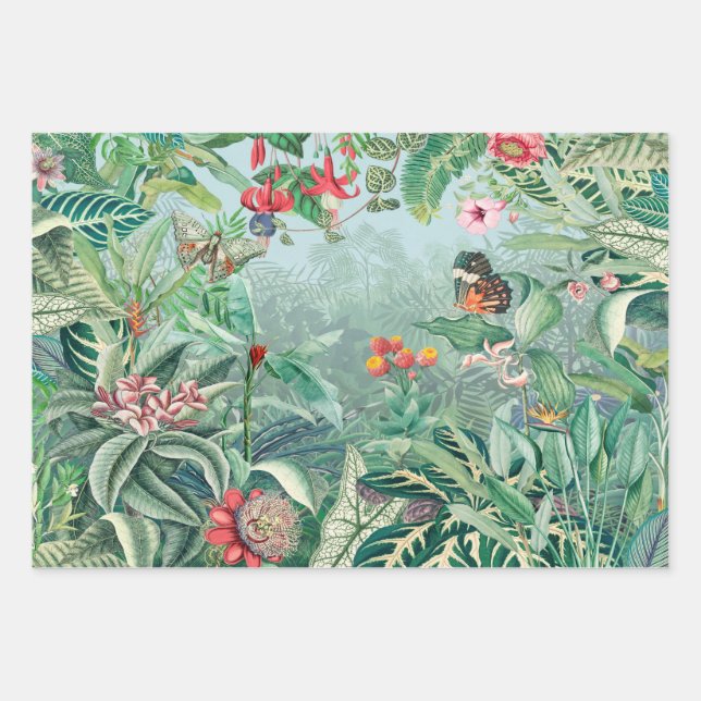 Feuille De Papier Cadeau Paradis tropical (Devant)