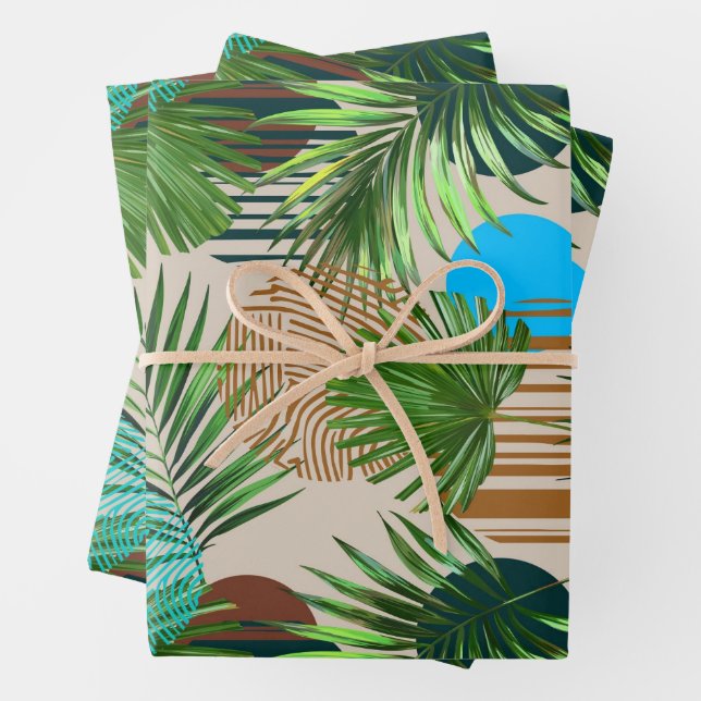Feuille De Papier Cadeau Paradise plants Hawaiian pattern (En situation)