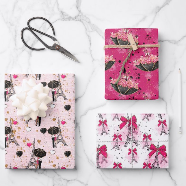 Feuille De Papier Cadeau Paris Romance (Recto)