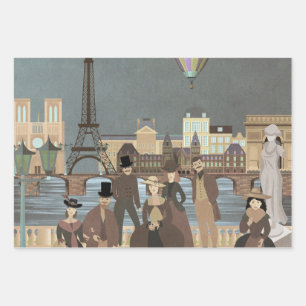 Feuille De Papier Cadeau Paris victorien