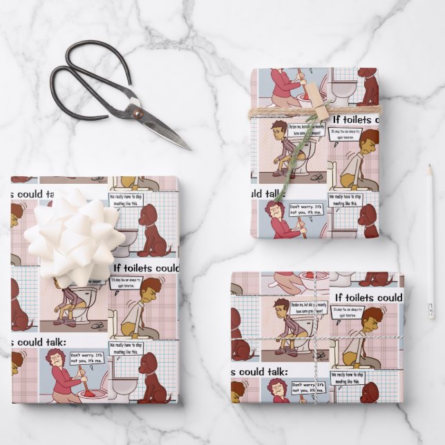 Feuille De Papier Cadeau Parlons Toilettes (Recto)