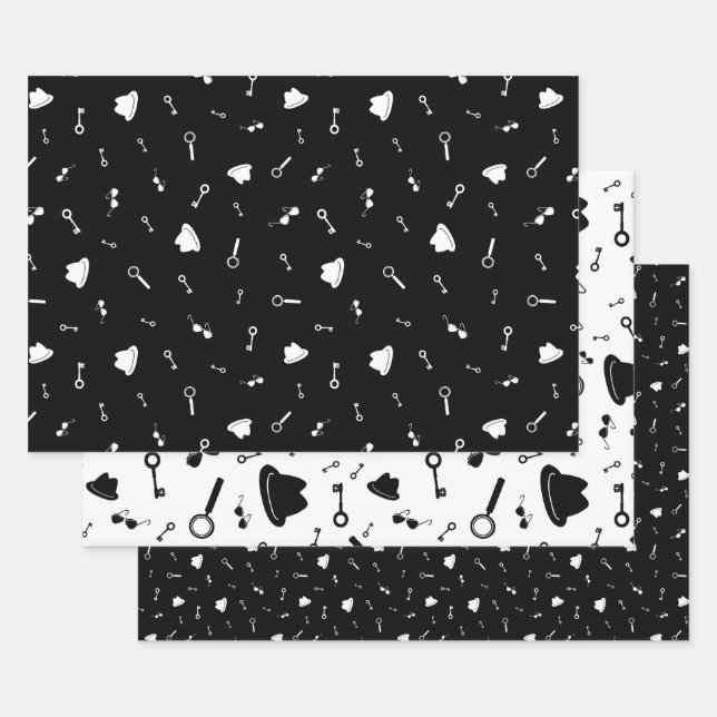 Feuille De Papier Cadeau Partie agent secret (Lot)