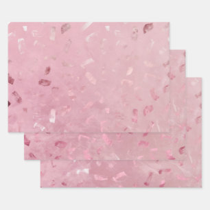 Feuille De Papier Cadeau Parties scintillant d'or rose Rose