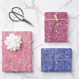 Feuille De Papier Cadeau Parties scintillant Girl Rose Glitz