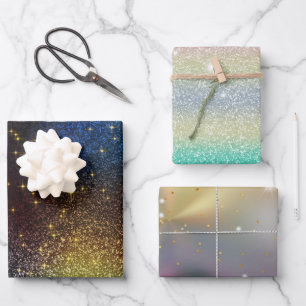 Feuille De Papier Cadeau Parties scintillant Gold, Argent