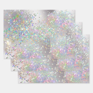 Feuille De Papier Cadeau parties scintillant holographique étincelante en