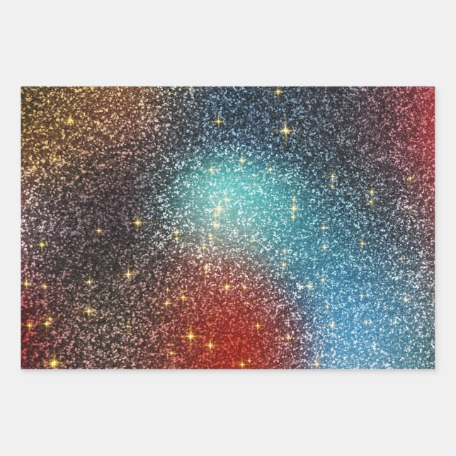 Feuille De Papier Cadeau Parties scintillant Iridescente (Devant)