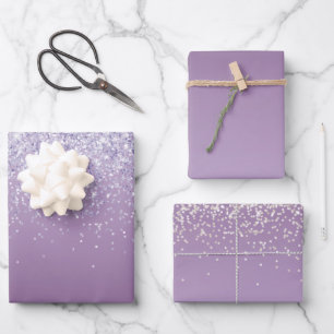 Feuille De Papier Cadeau Parties scintillant Ombre violet
