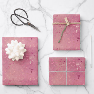Feuille De Papier Cadeau Parties scintillant or rose Rose