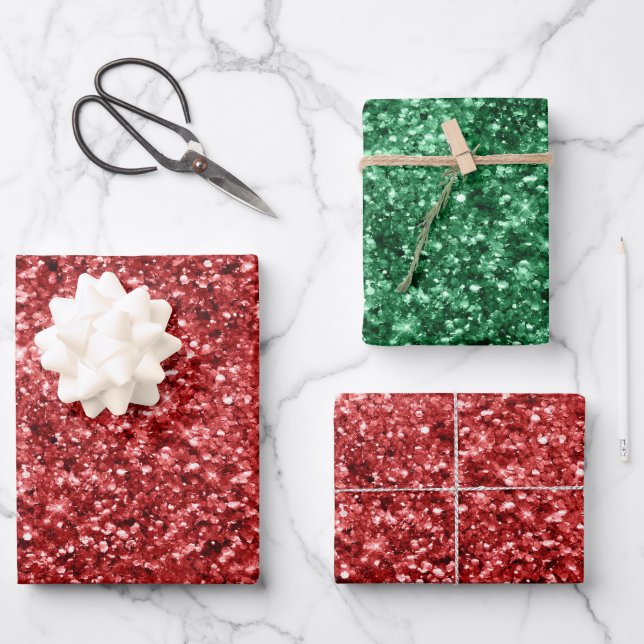 Feuille De Papier Cadeau Parties scintillant Red Sparkle (Recto)