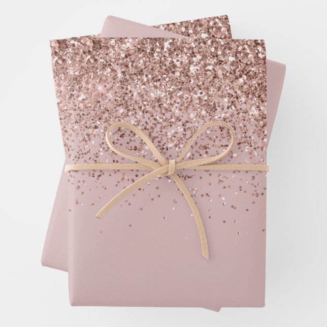 Feuille De Papier Cadeau Parties scintillant rose Gold Sparkle Faux (En situation)