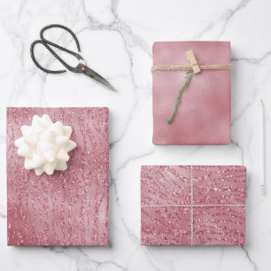 Feuille De Papier Cadeau Parties scintillant rose rose Zebra Animal