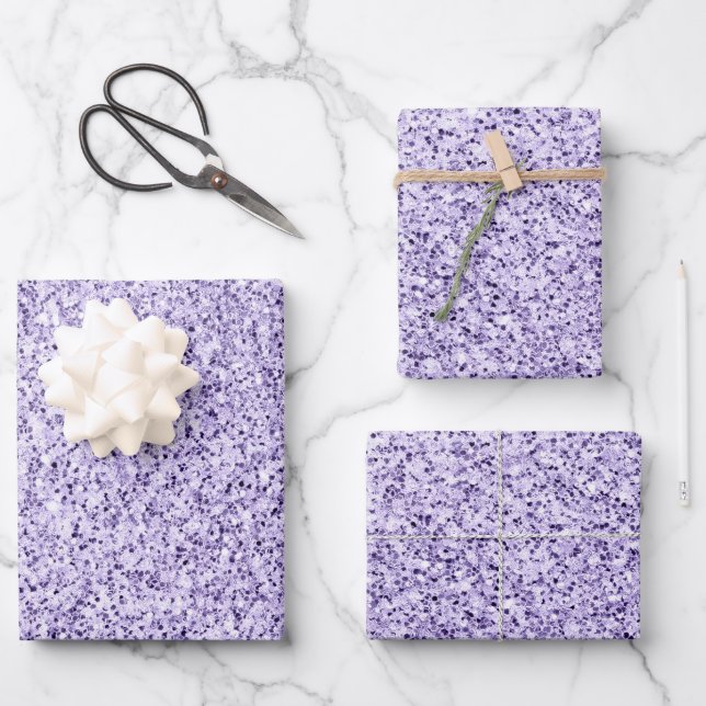 Feuille De Papier Cadeau Parties scintillant violette ultra violette (Recto)