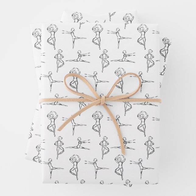 Feuille De Papier Cadeau Pas de Doodle Ballerina Sketch Cadeau (En situation)