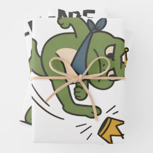 Feuille De Papier Cadeau Pas de rois en Amérique Grenouille Pas de rois Dém