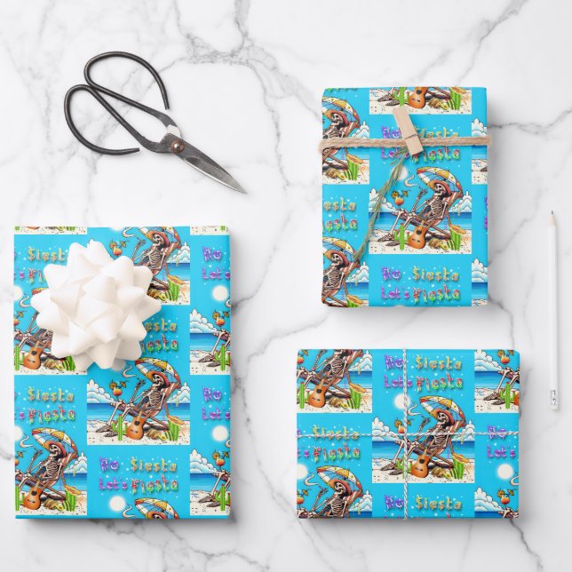 Feuille De Papier Cadeau Pas de sieste Fiesta (Recto)