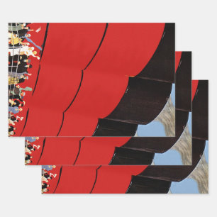 Feuille De Papier Cadeau Passagers d'un bateau de croisière vintage faisant